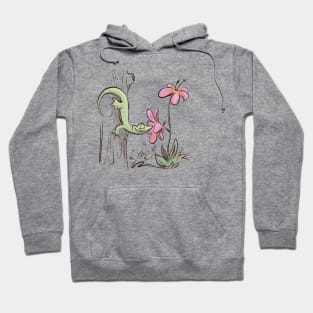 Gecko smelling flowers Hoodie